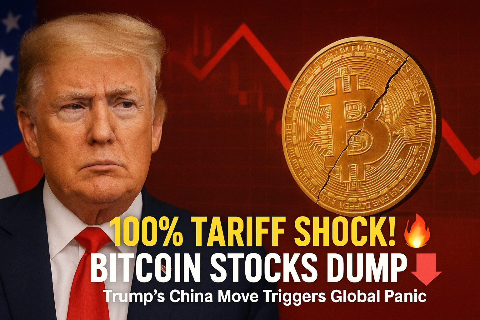 Bitcoin Stocks Dive as Trump’s 100% Tariff Shakes Global Markets