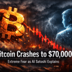 Bitcoin price crashes to $70,000 amid extreme fear as AI Satoshi Nakamoto analyzes market correction and oversold conditions
